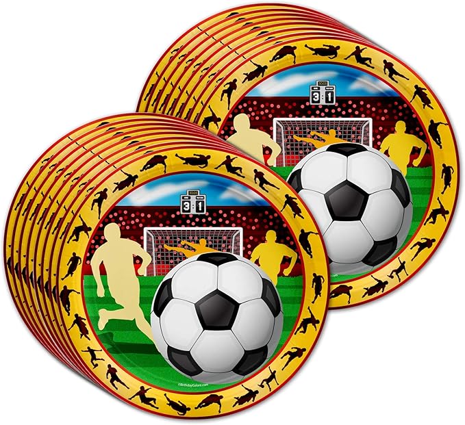 Soccer Sports Birthday Party Supplies Set Plates Napkins Cups Tableware Kit for 16