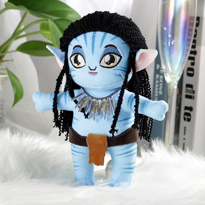 Avatar Plush Toy and Cosplay Enamel Charm Bracelet for Fans, Avatar Na'vi Anime Accessories, Themed Jewelry and Baby Doll Toys Christmas Birthday Gift for Kids Women