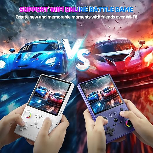 UYTGXEN XF40V Retro Handheld Game Console with 2*Detachable Long Joysticks, 4.0-Inch HD IPS Screen Retro Gaming Console, Preloaded Classic Games with Multiple Emulator, Pocket Video Gaming