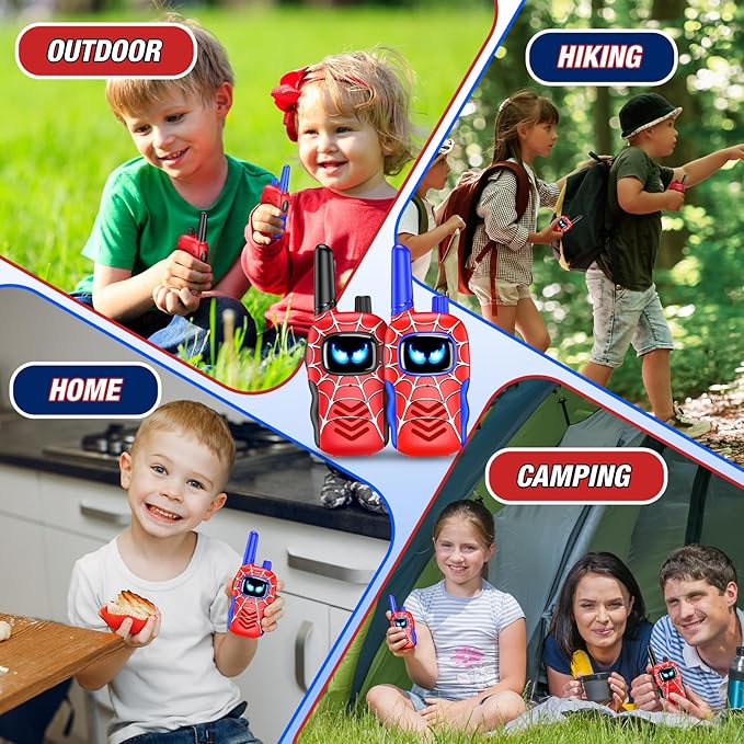 Walkie Talkies Toys for Kids Ages 3-8 Gifts Walkie Talkies with Glowing Eyes for 3 4 5 6 7 8 Year Old Boys Kids Toddlers Birthday Gift Outdoor Camping Toy for Boy Kid Toddler Age 3-5 5-7 4-6