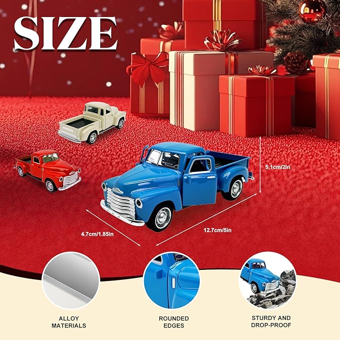 Little Blue Truck Toy for Toddlers 2 3 4 5 6 7 8 Year Old Boys Girls,1:32 Alloy Toddlers Car Toy Driveable,Car Door Can Open,Toy Trucks for Kids Easter Christmas Birthday Gifts
