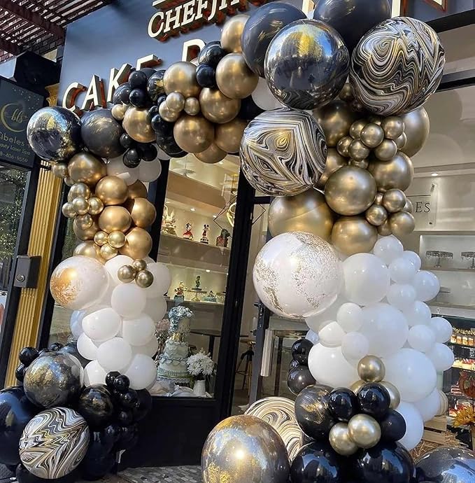 KALOR 10 Pcs 22 Inch Gold Mylar Balloons, Large 4D Giant Round Foil Balloon Big Mirror Metallic Balloons for Birthday Party Baby Shower Gender Reveal Supplies