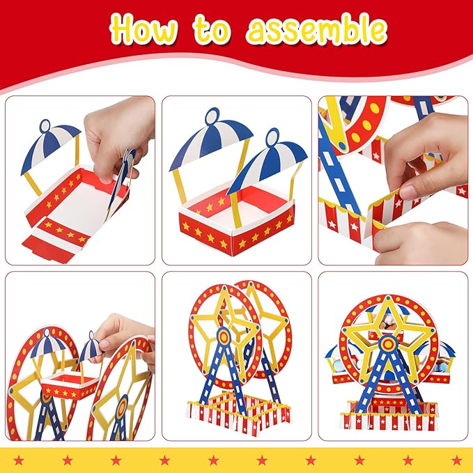 Epakh Carnival Ferris Wheel Centerpiece Carnival Theme Party Decorations Cake Holder Circus Favor Supplies for Candy Desserts Cake Ferris Wheel Party Decorations