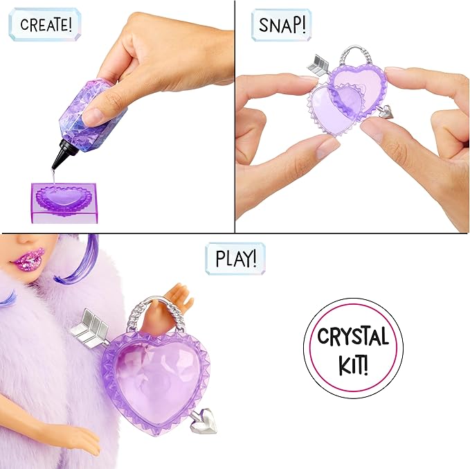 Rainbow High Creative Crystals Violet - Purple 11” Fashion Doll with Crystal Accessory Make It Kit, Ring for You, DIY, Crafts, Resin Play, Kids Gift 8+