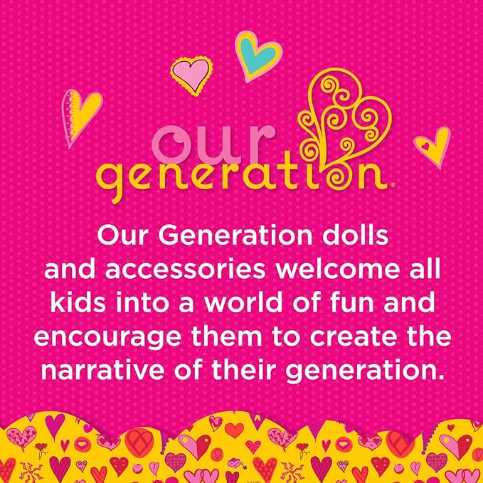 Our Generation - Pink Vanity Table and Chair Set - Makeup & Mirror - 18" Doll Accessories - Imaginative Play - Toys for Kids 3 and Up - Fabulous Play Set of
