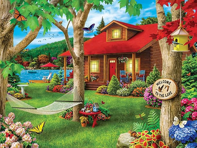 Masterpieces 750 Piece Jigsaw Puzzle for Adults and Family - Lakeside Retreat - 18"x24"