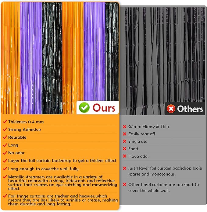 OHOME Halloween Decorations - Halloween Party Decorations | Trick or Treat Backdrop Banner for Wall Door | Halloween Birthday Party Favors Supplies Indoor Outdoor