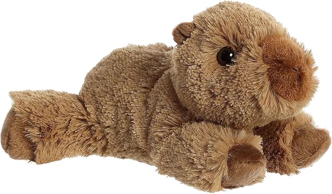 Aurora® Adorable Mini Flopsie™ Charlie Capybara™ Stuffed Animal - Mini Companions Ready for Playful Adventures - for Kids All Ages, Toddlers, Adults, and Families - Brown 9 Inches
