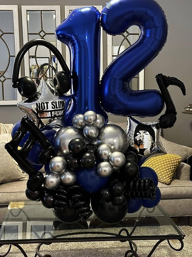 Night Blue Number 0 Balloon 40 Inch, 0 Balloon Number for 10th 20th 30th 40th 50th 60th Birthday Decorations, Night Blue Party Supplies