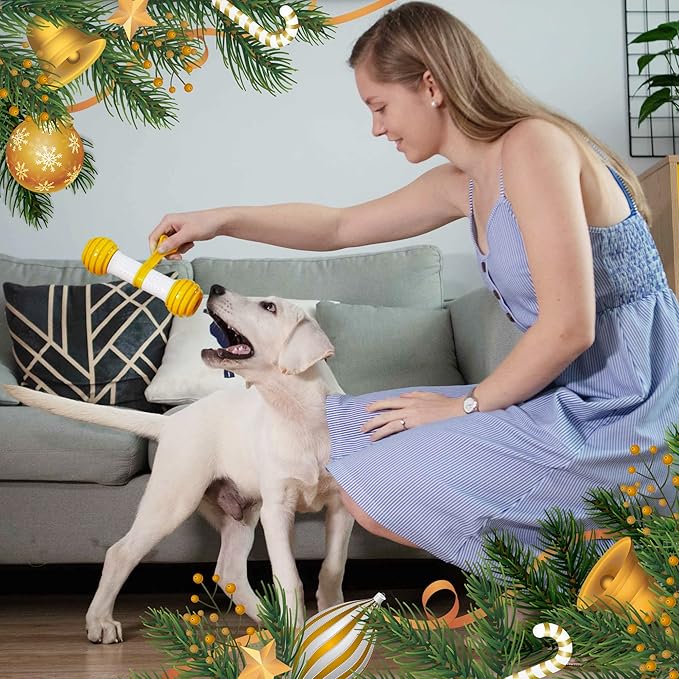 PETGEEK Interactive Dog Toys, Motion Activated Electronic Dog Toy Interactive Dog Bone Toys for Medium Large Dogs, USB Rechargeable Automatic Dog Toy for Boredom and Stimulating (Yellow)