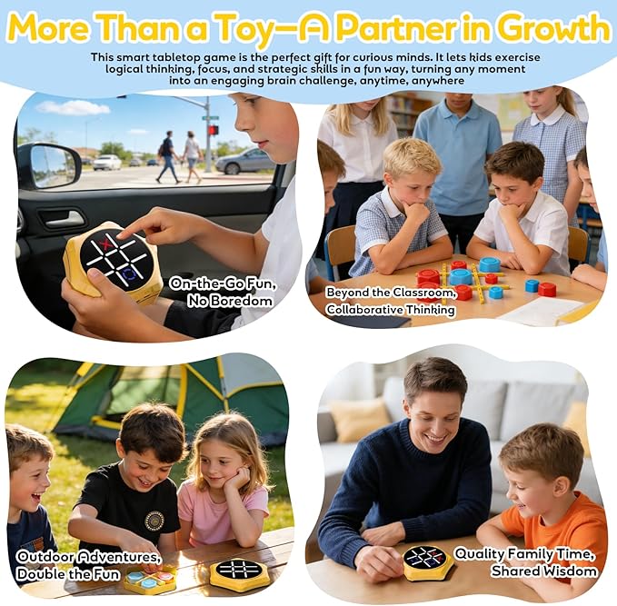 Tic Tac Toe Handheld Game Bolt : VORQXIN Digital Electronic Brain Teaser - 5 in1 Portable Mini Console Mute Function Travel Games for Car Ride,Unique Gift for Boys Girls and Adults