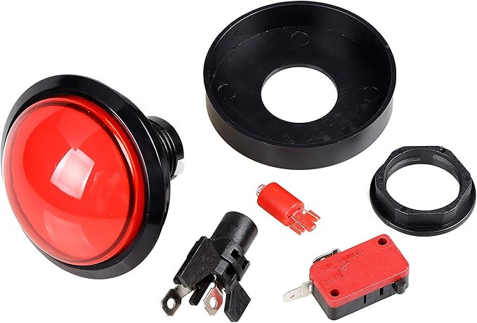 EG STARTS 5X Arcade Buttons 60mm Dome 2.36 inch LED Push Button with Micro Switch for Arcade Machine Video Games Console