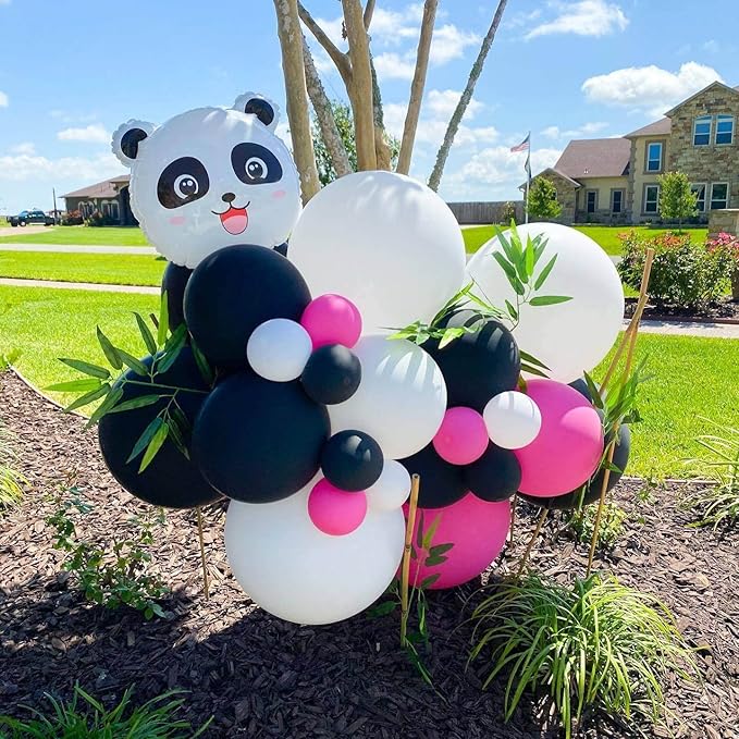 4 Pack Giant Panda Balloons - Jungle Safari Panda Balloons for Wildlife Animals Theme Birthday Party Decorations