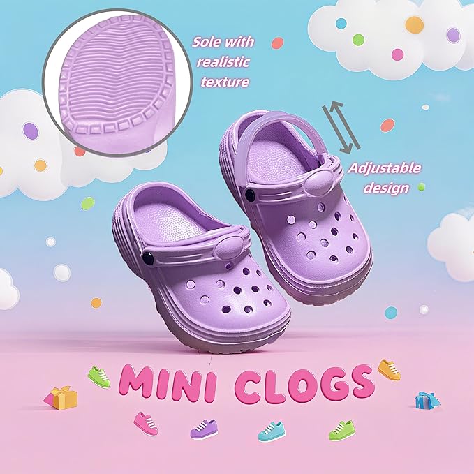 4 Pairs Classic Clogs for 18" Dolls - Macaron Color EVA Slip-On Shoes,Fits Most 18" Dolls,Dress Up Gift Set