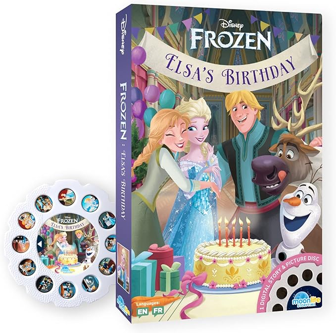 Moonlite Storytime - Disney's Frozen Elsa’s Birthday Storytime Disc - A Magical Read Together - Projector Sold Separately - Digital Story w/ Sound FX - Learning Gifts for Kids Ages 1 Year & Up