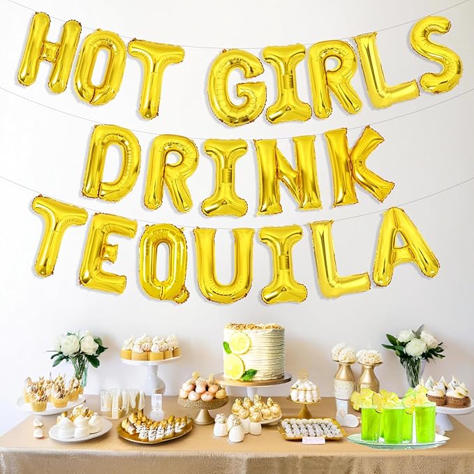Martini Themed Party Decor Hot Girls Drink Tequila Balloon Banner Tacos and Tequila Party Decor Weenies and Tinis Bachelorette Decor for Fiesta & Mexican Bridal Shower Engagement Party