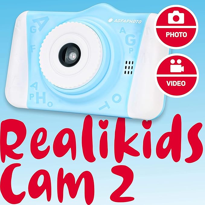 AGFA Photo Realikids Cam 2 - Kids Camera, Selfie Mode, Photo & Video, 3.5 inch LCD Screen, Photo Filters, Lithium Battery