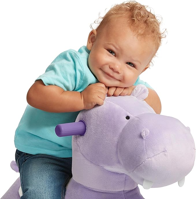 Radio Flyer Holly The Rolling Hippo Ride On, Ages 1-3, EZ-Glide 360-degree Wheels, Easy Grip Handles, Soft Plush Face, Ideal for Active and Imaginative Play, Toddler Ride On Toys
