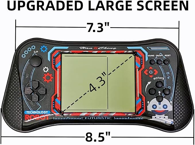 Brick Game Console,4.3" Large Screen Handheld Game Console,Building Block/Tank/Racing Game,Built-in 23 Classic Handheld Mini Games for Adults or Kids(Black)