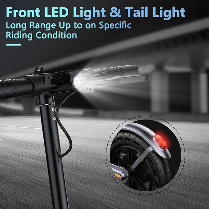 VOLPAM Electric Scooter, 350W/500W Powerful Motor, 8.5"/10" Solid Tires, 19/21Mph, 28/23/21/16 Miles Max Range, Dual Braking