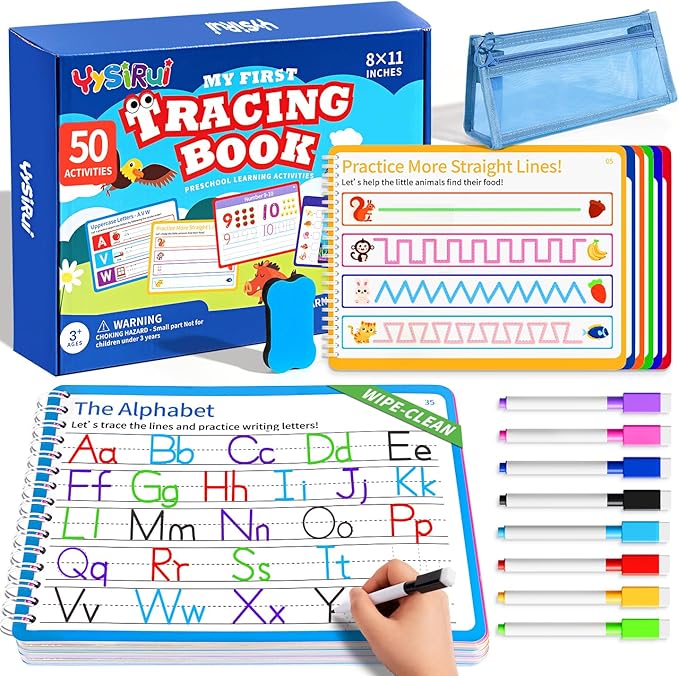 Preschool Learning Activities, Tracing Books for Kids Ages 3+, Toddler Handwriting Practice, Letter Tracing for Kids, Preschool Kindergarten Workbooks 3+, Learning Books for 3+ Years Old