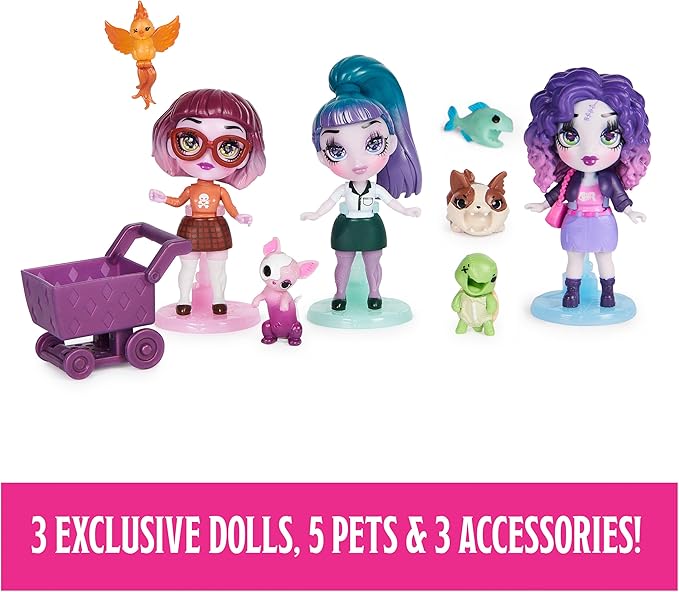 Zombaes Forever, Wild Vibes, Abandoned Pet Shop Customizable Doll House Playset, 3 Exclusive Zombie Dolls & Accessories, 5 Pets, Kids Toys for Girls