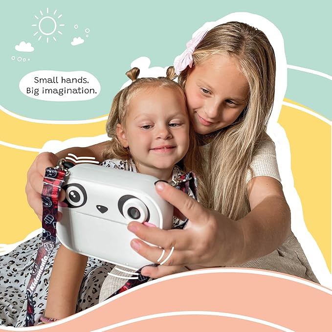 Instant Print Kids Digital Camera & Video Camcorder with Selfie Camera by Kidamento, Scavenger Hunt Momento Book, 32GB Memory Card - Model P