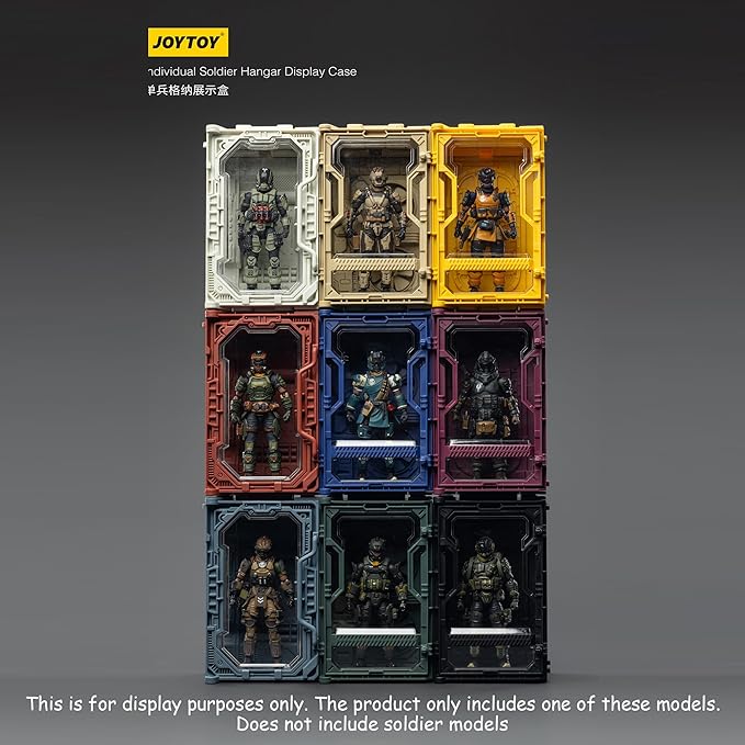 JOYTOY 5'' Display Box,Action Figures Display Case - Individual Soldier Hangar Display Case - Surge Yellow C - Dustproof Collectibles Box Ages 15+