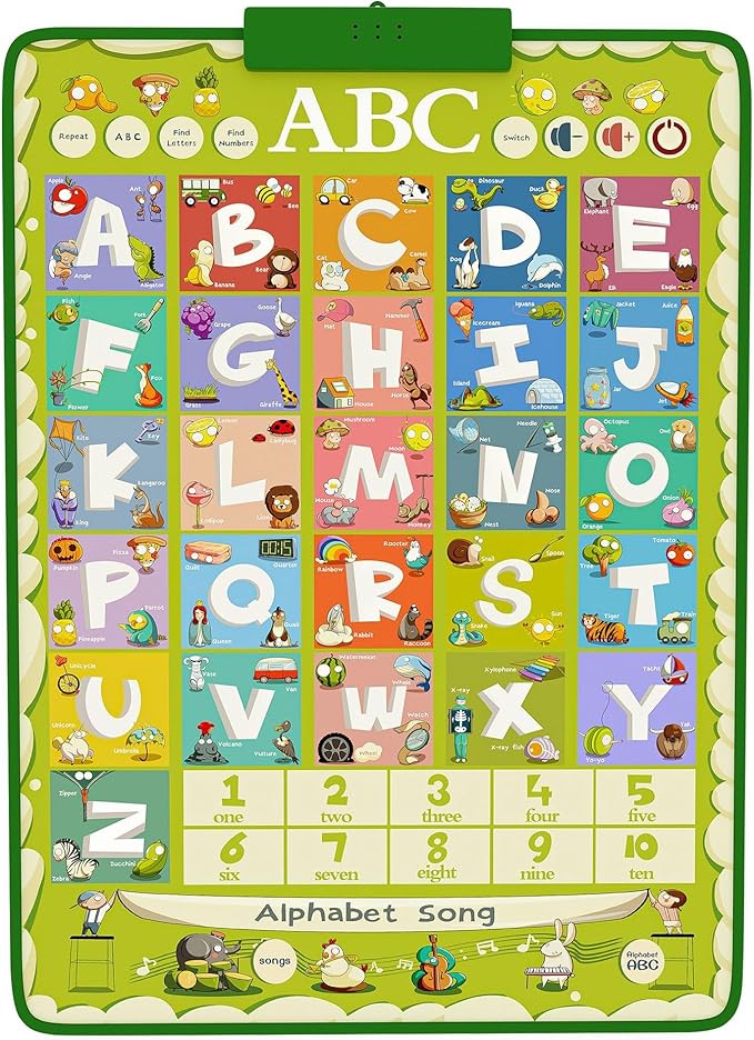 Educational Talking Toy Animals Sound Wall Chart Piano Music Poster Kids Montessori Toys Interactive Educational Toy Learning Gift for Toddlers 2-4