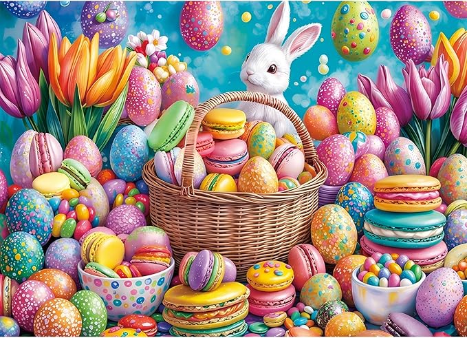 1000 Piece Puzzles for Adults, Easter Puzzle, Colorful Easter Jigsaw Puzzle 1000 Pieces for Adults Seniors, Fun Decor Challenging Family Games Holiday Party Gifts -1:1 Poster