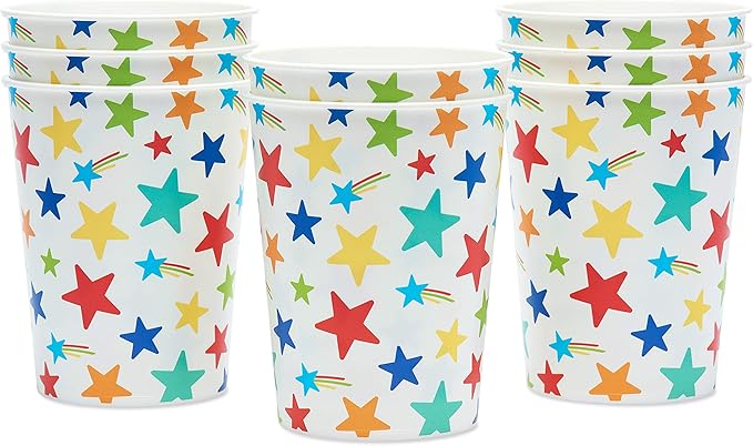 American Greetings Rainbow Party Supplies, Star 16 oz. Cups (8-Count)