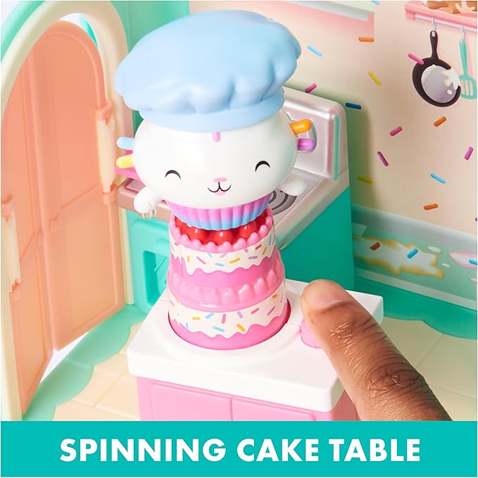 Gabby’s Dollhouse, Bakey with Cakey Kitchen with Figure and 3 Accessories, 3 Furniture and 2 Deliveries, Kids Toys for Ages 3 and up