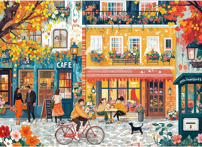 Jigsaw Puzzles for Adults 1000 Pieces, Interlock Perfectly Letter on Back No Dust, Home Decor Birthday Party Gift Toy for Men Women Elders Seniors, 1:1 Poster-Romantic Time
