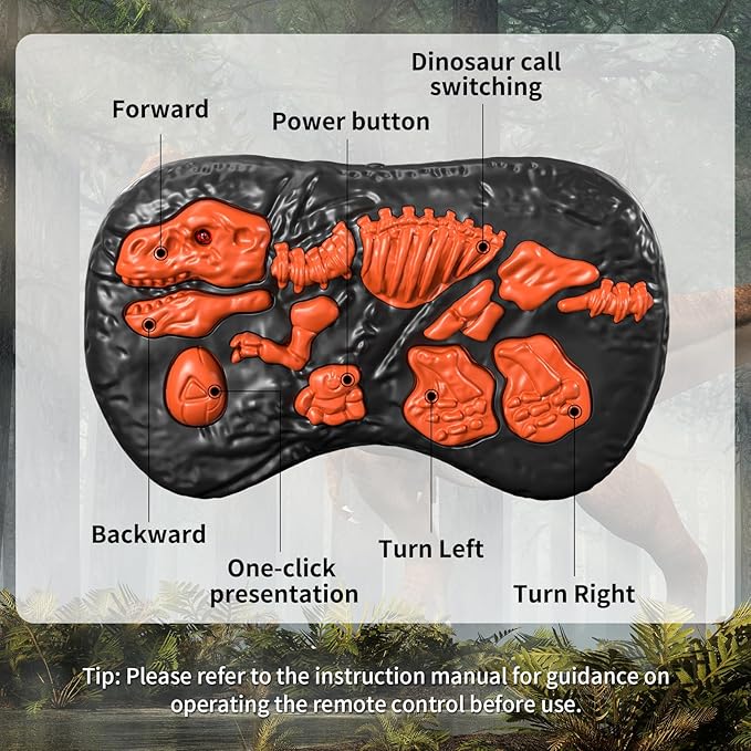Remote Control Dinosaur Toys for Kids 3-5 5-7, One-Key Demo Simulator Jurassic Velociraptor Dino Toys for Kids Boys with Light & Sounds, Dinosaur Toys Gifts for 3 4 5 6 7 8 Years Old Boys