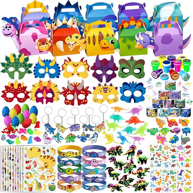 Dinosaur Party Favors, Dinosaur Birthday Party Supplies, Dinosaur Goodie Bags for Kids Birthday, Dino Gifts Bags Fillers Stuffers, Dinosaur Themed Party Toys