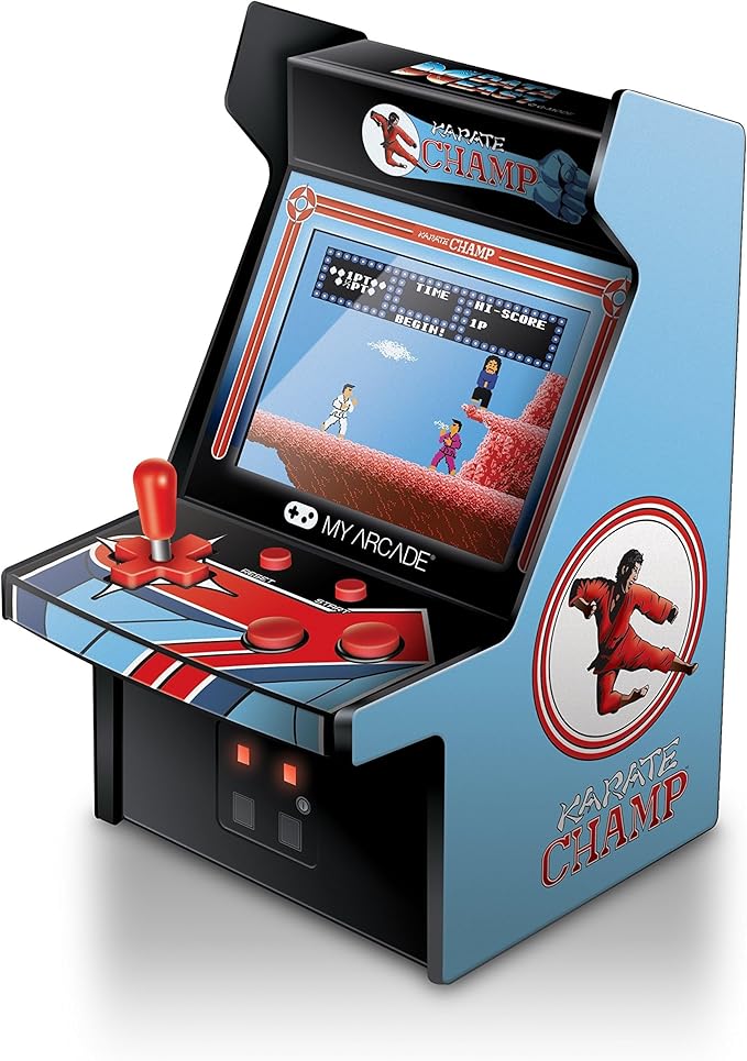 My Arcade Karate Champ Micro Player Arcade Machine: Fully Playable, 6.75 Inch Collectible, Color Display, Speaker, Volume Buttons, Headphone Jack - Electronic Games