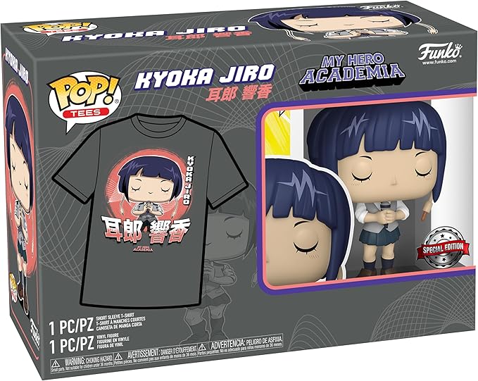 Funko Pop! & Tee: MHA – Jirou with Mic – Large – (L) – My Hero Academia – T-Shirt, T-Shirt Clothes Short Sleeve with Vinyl Figure Collectible – Gift Idea Toys for Adults Men