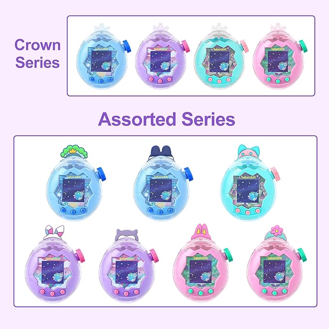 for Tamagotchi Paradise Clear Case and Replacement Lid Set, Ideal for DIY Fans, Collectors and Display, for Paradise Tamagotchi Accessories, with Lanyard (No Device/Film)