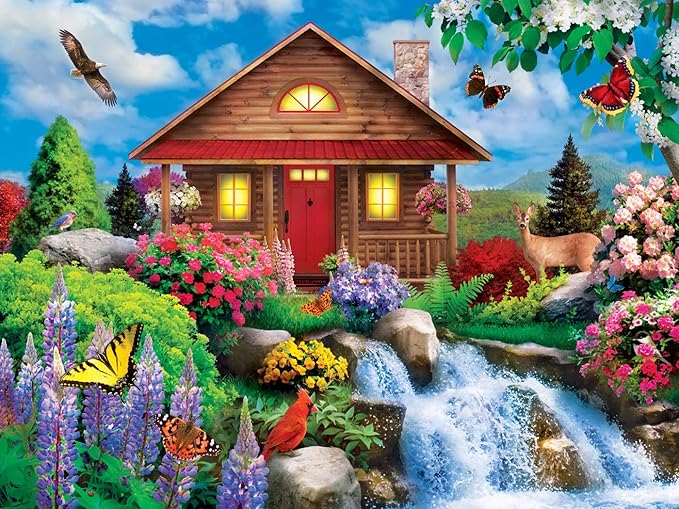 Masterpieces 750 Piece Jigsaw Puzzle for Adults and Family - Floral Falls - 18"x24"