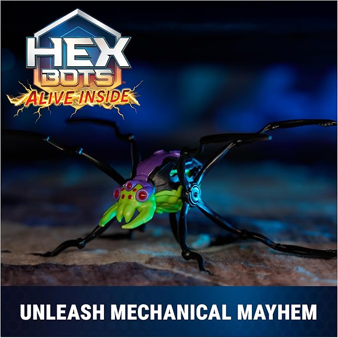 HEX Bots Skitter Bot Spider, Robotic Kids Toys with Insect-Like Movement for Indoor/Outdoor Play, Robot Toys for Boys & Girls Ages 4 & Up, Green
