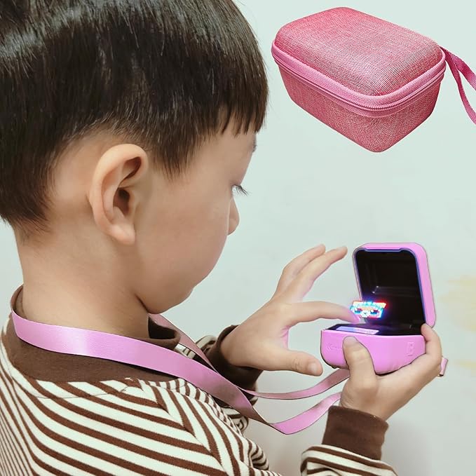 Hard Carrying Case and Silicone Cover for Bitzee Interactive Toy Digital Pet, Accessories Case for Bitzee Virtual Electronic Pets Original 15 Animals (Pink)