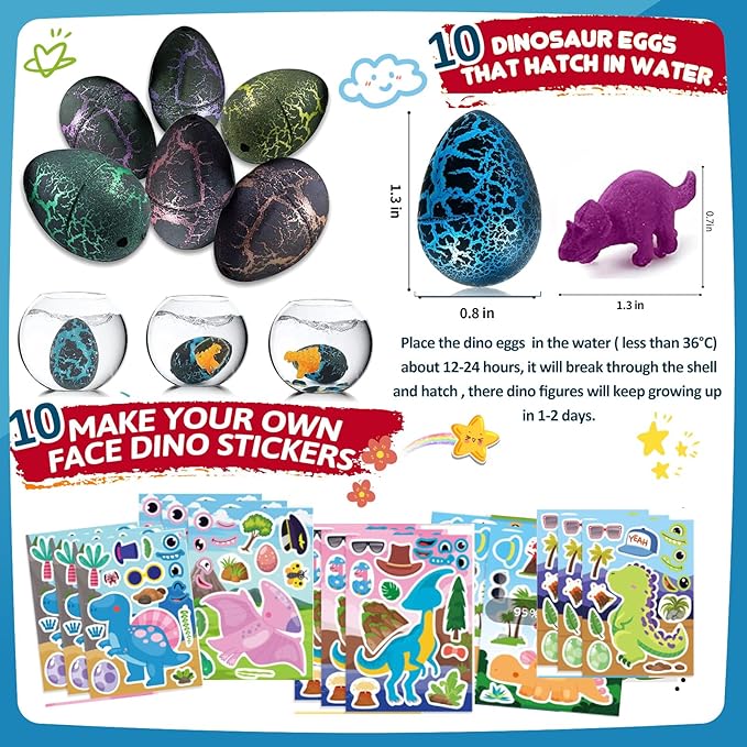 Dinosaur Party Favors For 10 Kids,140pcs Dinosaur Birthday Party Supplies,Dino Goodie Bags Stuffers,Boys Girls Goody Bags For Kids Birthday, Dino Party Favors Gift Bags,Dino Pinata Fillers Toys