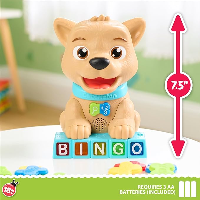 Just Play Cocomelon Count & Learn Bingo, 11-pieces, 40+ Learning Phrases, Early Learning and Education, Kids Toys for Ages 18 Month