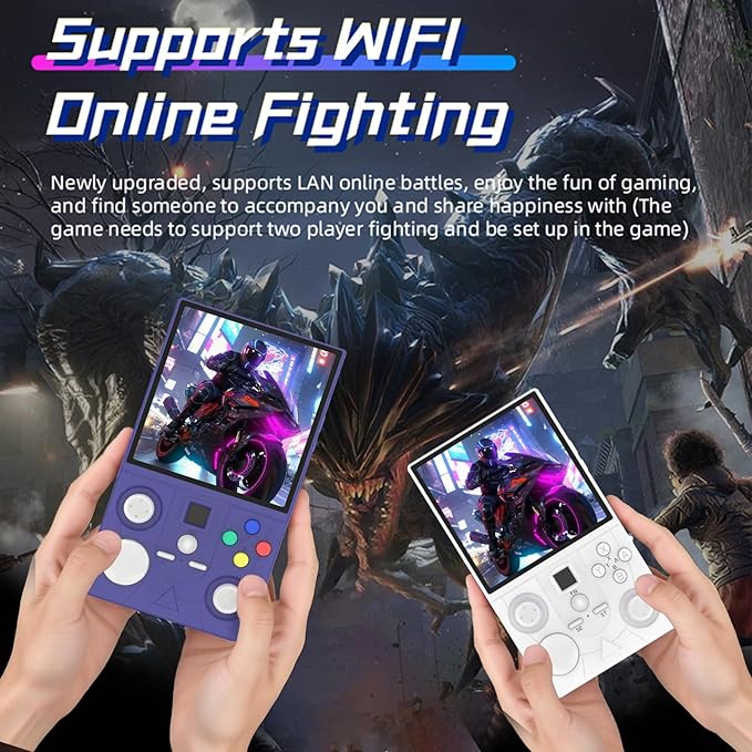 DC40V Retro Handheld Game Console ,4.0 Inch IPS Screen Open Source Retro Video Gaming Console,Preloaded Classic Games with Multiple Emulator,4000mAh Battery with 2*Joysticks (White 64GB)