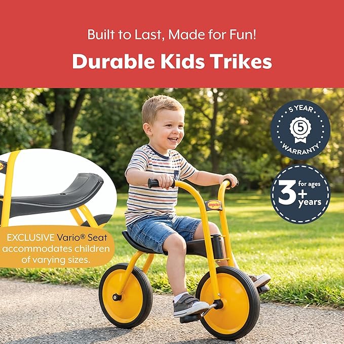 Angeles MyRider Kids Tricycle, Toddler Tricycle with Solid Airless Rubber Tires, Kids Bike for Preschools and Daycare, Ages 3+, 16" Tall Seat