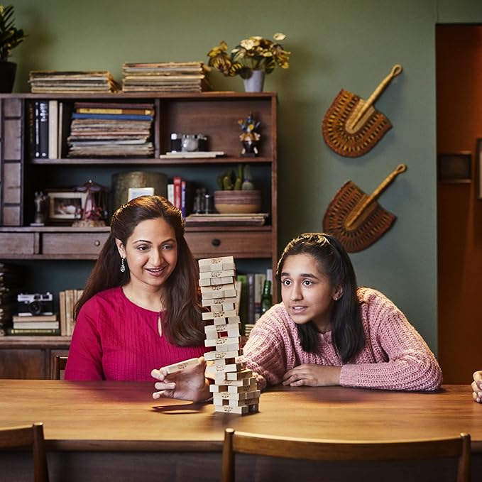 Hasbro Gaming Jenga Game | The Original Wood Block Game with Genuine Hardwood Blocks | Stacking Tower | Ages 6+ | 1 or More Players | Party Games for Kids | Family Games