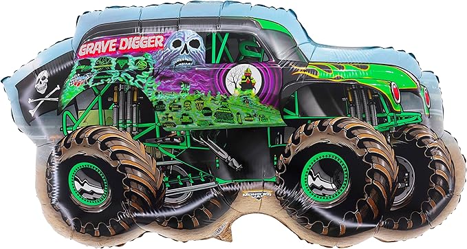 Toyland® 86cm (34") Monster Jam " Grave Digger " Foil Balloon - Monster Truck Shaped Character Balloon