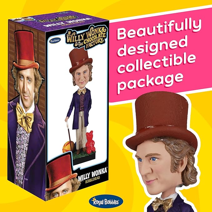 Royal Bobbles Willy Wonka & The Chocolate Factory – 8.9 Inches Tall – Collectible Bobblehead Statue