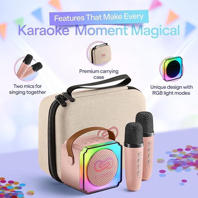 Karaoke Machine for Kids (1, Pink)