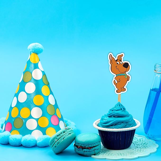 "Scoby Do Cupcake Topper – Cartoon Dog Theme Birthday Party Decoration Supplies – Fun and Colorful Cupcake Picks for Adults – Perfect for Birthday Parties, Events, and Dessert Table Décor"
